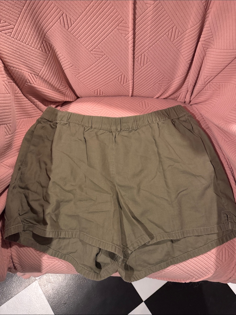 Madewell Olive Green Women's Shorts with Elastic Waistband